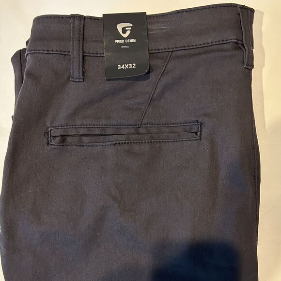 Fried Men's Black Denim Slim‎ Fit Straight Leg Stretch Jeans 34 x 32 NEW w Tags - Picture 1 of 4